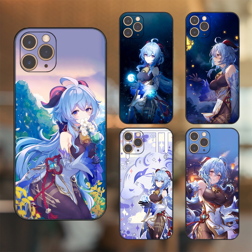 Ốp lưng iPhone 11 Pro dẻo đen cạnh vuông in hình Ganyu Genshin Impact
