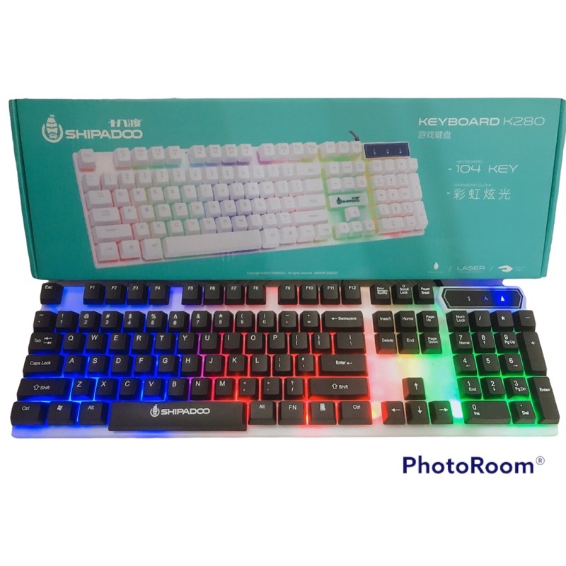 Bàn Phím Giả Cơ SHIPADOO K280 Có Đèn Led 7 Màu Cực Đẹp - Bàn Phím Văn Phòng,Chơi Game Giá Rẻ