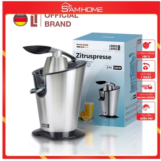 Máy vắt cam LEBENLANG LBC388 cao cấp bằng inox, dung tích 400ml - hàng chính hãng