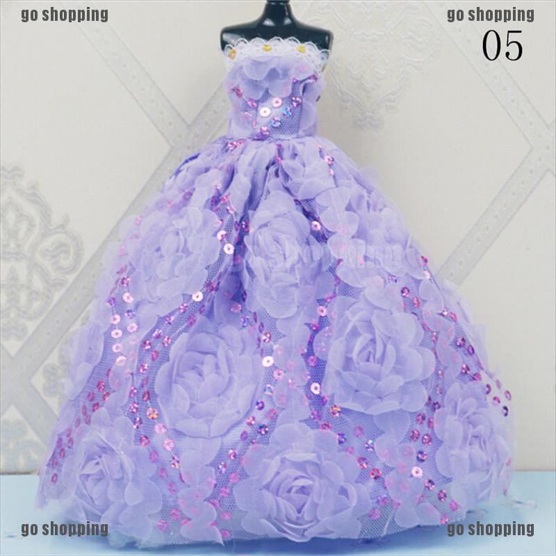 {go shopping}Handmade Doll Girl Dressing Wedding Evening Dress Big Tail Princess Dress 30cm Doll Clothes Toy