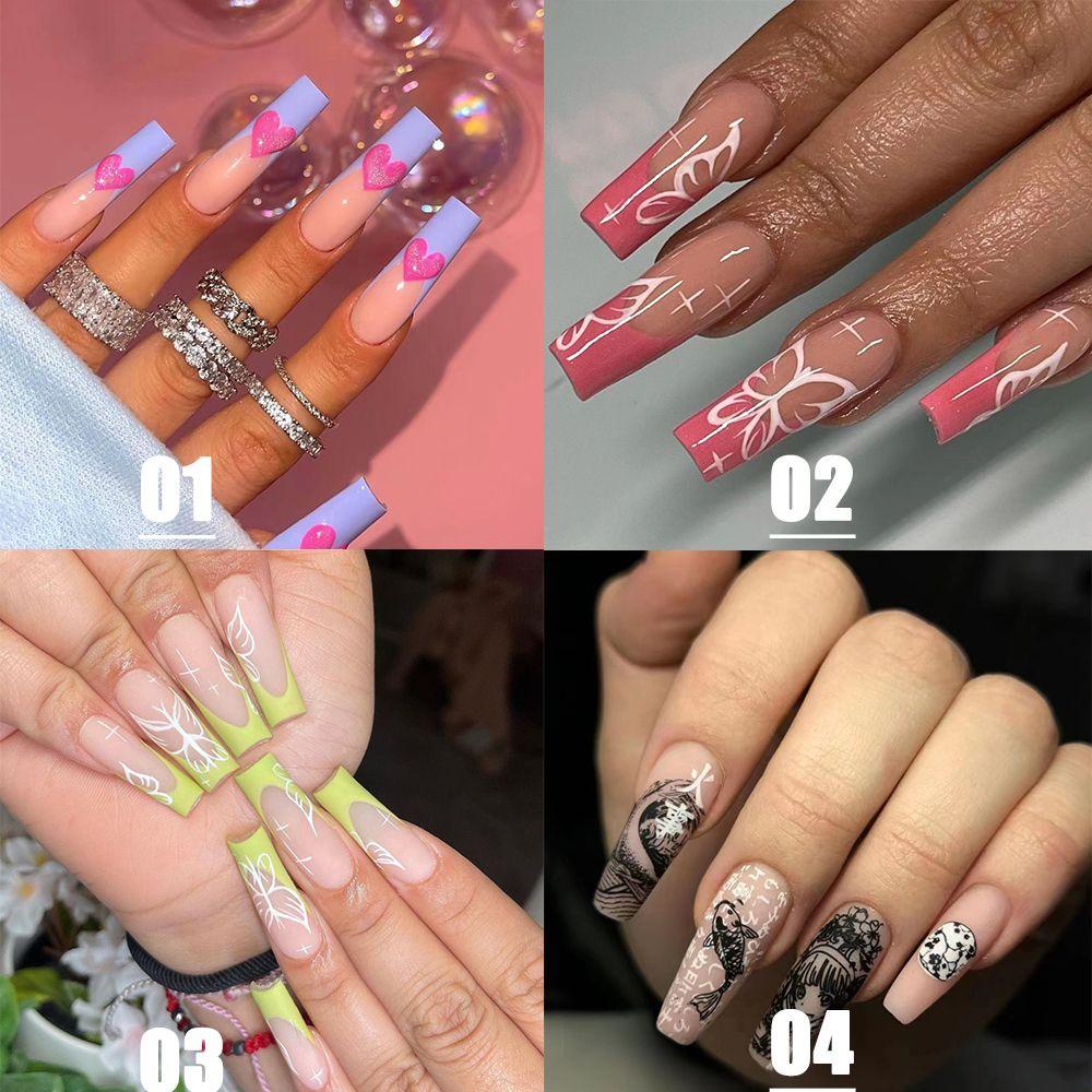 Bộ 24 Móng Tay Giả Che Phủ Toàn Diện Chất Lượng Cao