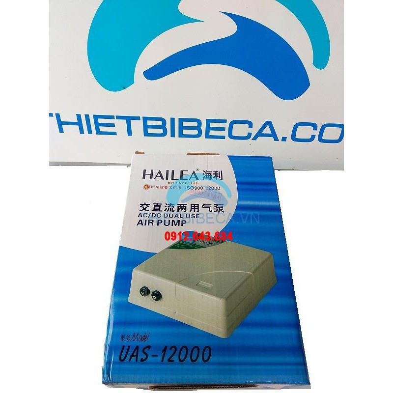 Máy sủi điện - ắc quy Hailea UAS-12000 ( tặng 2 dây quả sủi, 2 van một chiều, 4 hít kính trị giá 50.000đ)