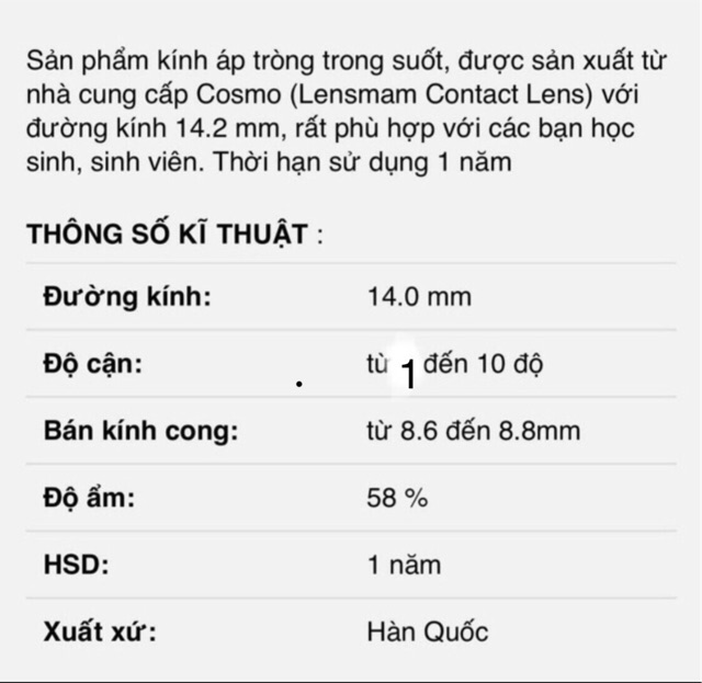 HOẢ TỐC kính áp tròng COSMO Hàn Quốc có sẵn 1-15 độ TẶNG KHAY CÓ DỤNG CỤ ĐEO lens cận lens trong suốt không màu