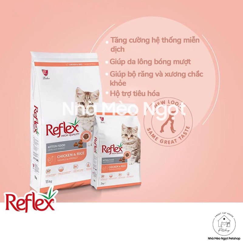 Hạt Reflex Kitten bao 2kg vị gà gạo cho mèo con