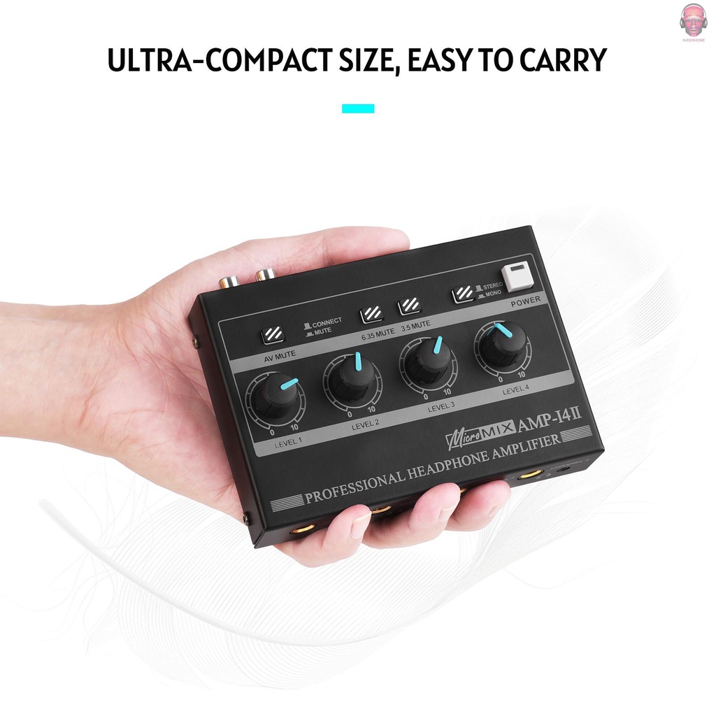 Bộ Khuếch Đại Âm Thanh 4 Kênh Rca / 6.35mm / 3.5mm Amp-14