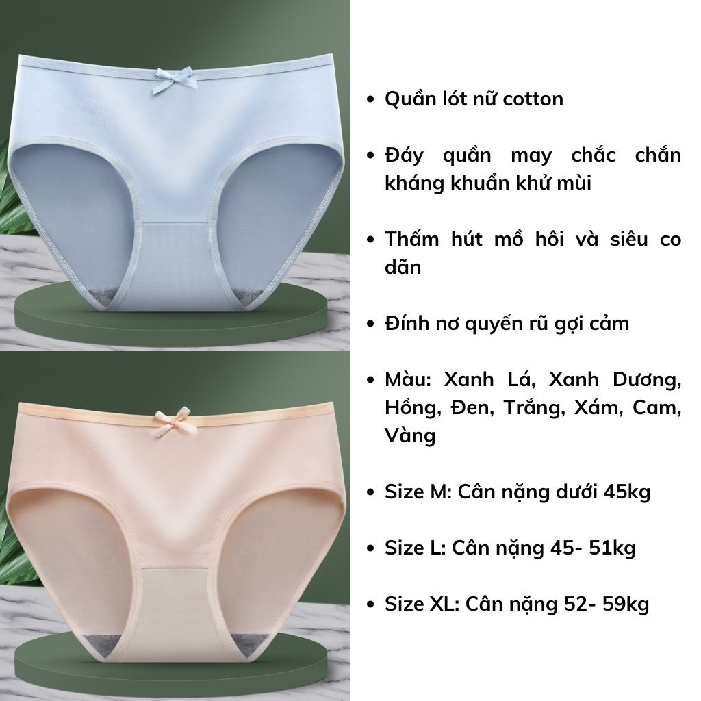 Quần lót nữ cotton kháng khuẩn khử mùi tôn dáng đính nơ siêu dễ thương gợi cảm LANIXA A05