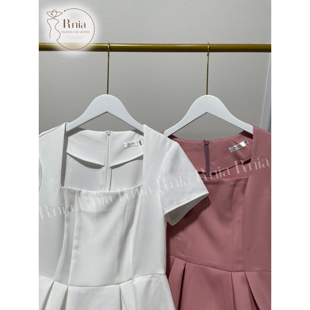 Đầm Xếp Ly Cổ Vuông Siêu Nhẹ RNIA D22610