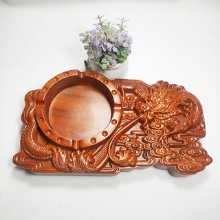 Gạt Tàn Rồng Cá Chép Gỗ Hương Nguyên Khối Chạm Tinh Xảo Kích Thước 22cm x 12 cm