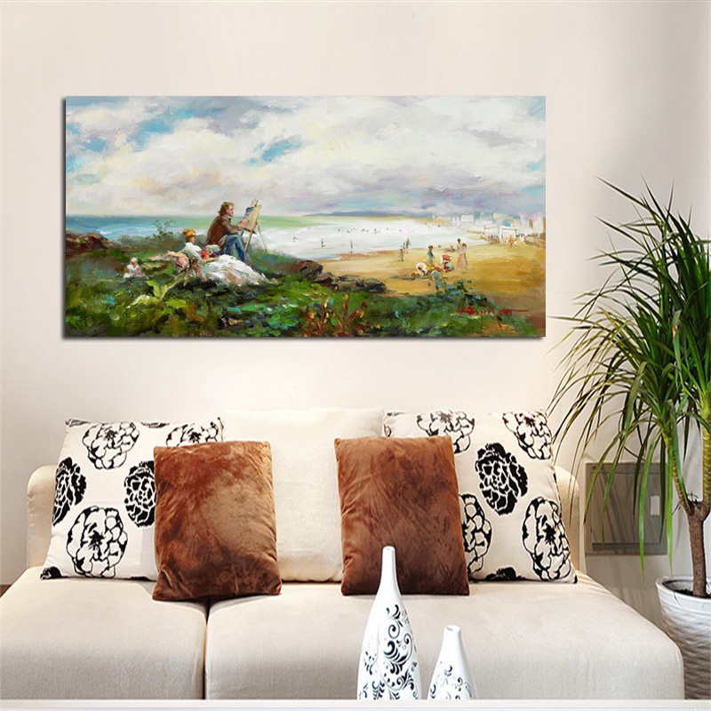 Tranh Sơn Dầu Phong Cảnh Ấn Tượng Treo Tường Trang Trí Phòng Khách