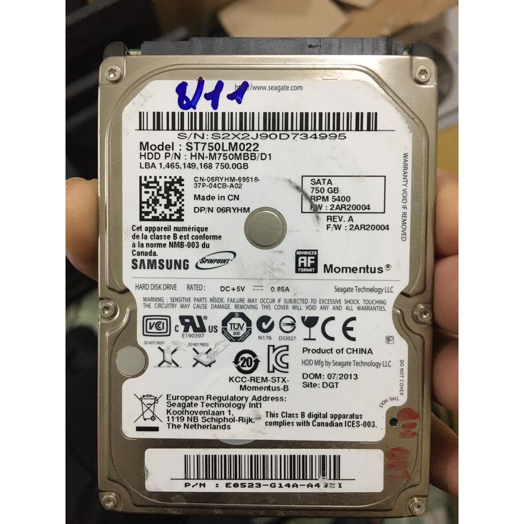 Ổ cứng 750Gb, HDD 750Gb laptop sk 100%