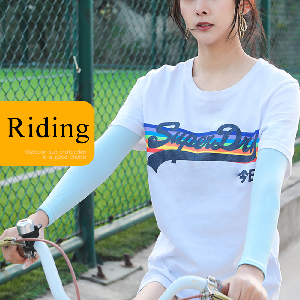 Ống Tay Áo Vải Lụa Băng Chống Nắng Khi Lái Xe Cho Nam Và Nữ