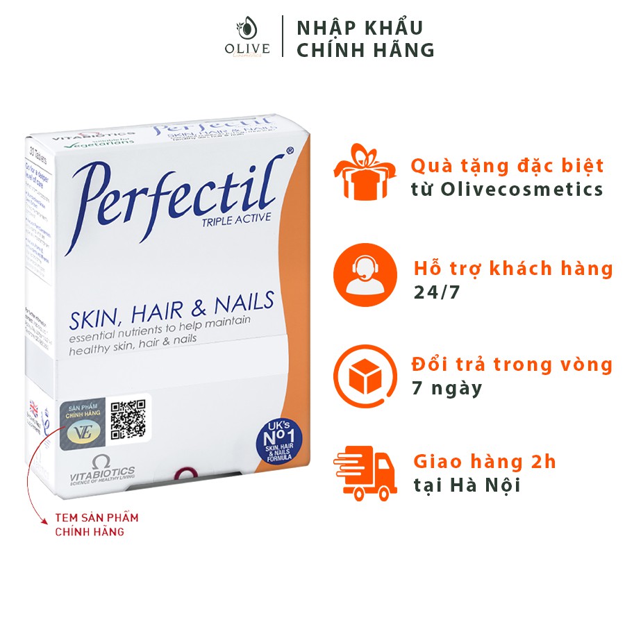 Vitabiotics Perfectil Chăm sóc làm đẹp da, tóc, móng chắc khoẻ