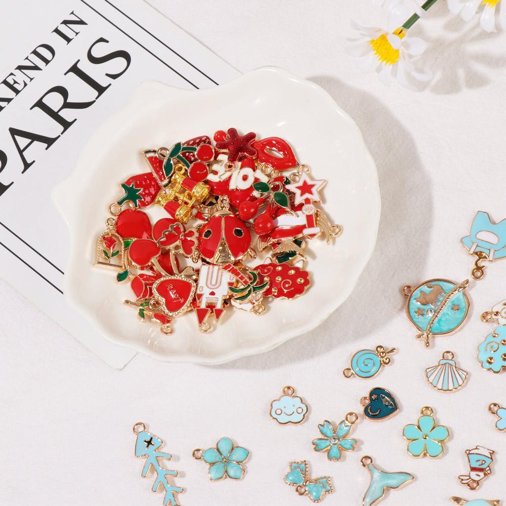 MELODG Set 31 Mặt Dây Chuyền Tráng Men Làm Trang Sức Thủ Công DIY