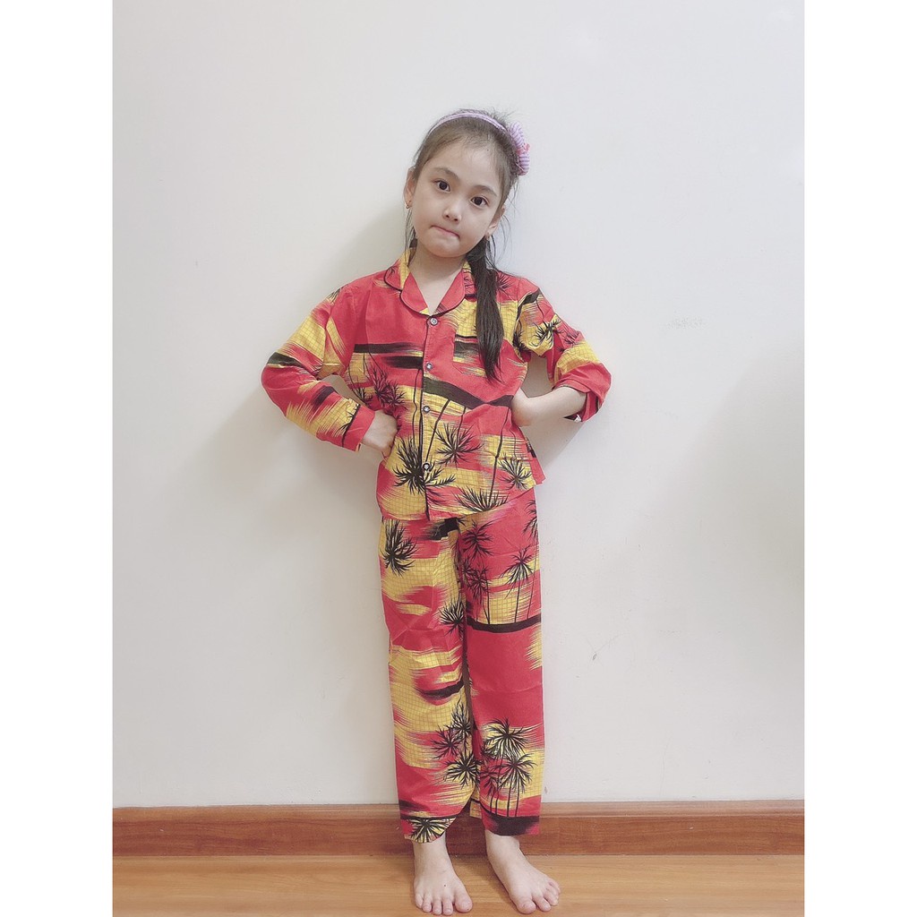 [RẺ NHẤT] Bộ pijama tay dài quần dài trẻ em vải kate thái bền đẹp được chọn mẫu