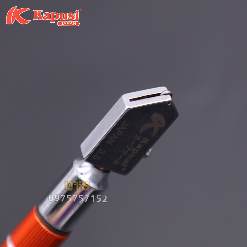 Dao cắt kính Nhật Kapusi JAPAN cán hợp kim cao cấp, bút cắt kiếng siêu sắc bén cấp dầu tự động, đầu dao xoay 360 độ