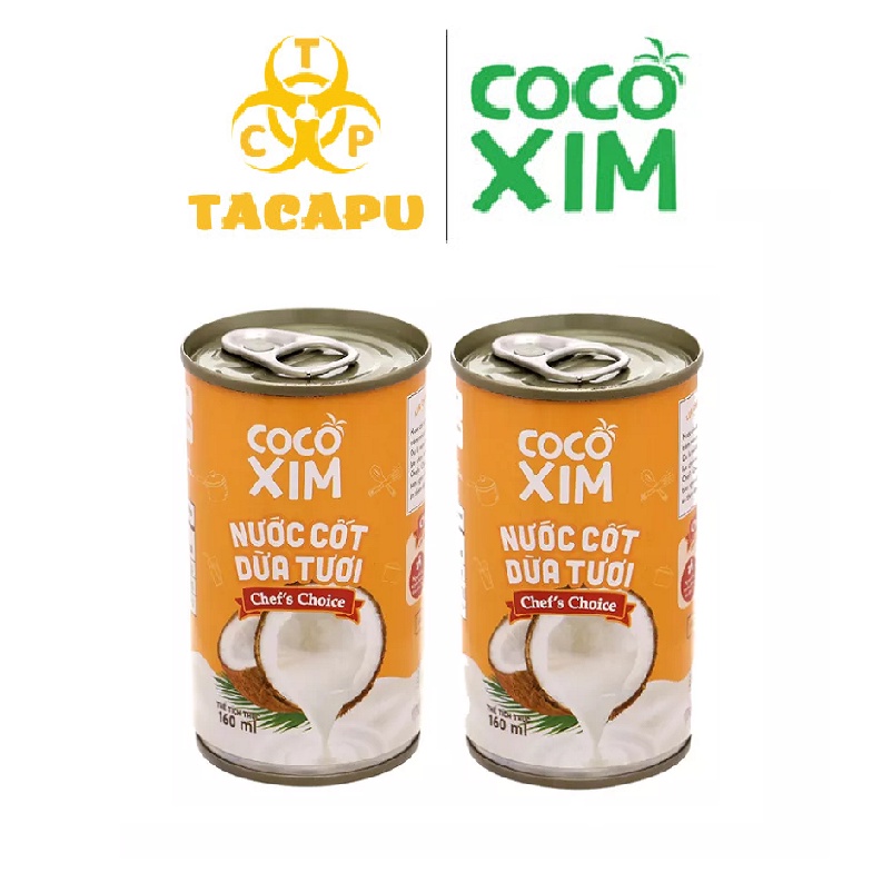 Combo 6 lon nước cốt dừa tươi nguyên chất 100% Chef's Choice  - Thương hiệu COCOXIM 160ml - TACAPU