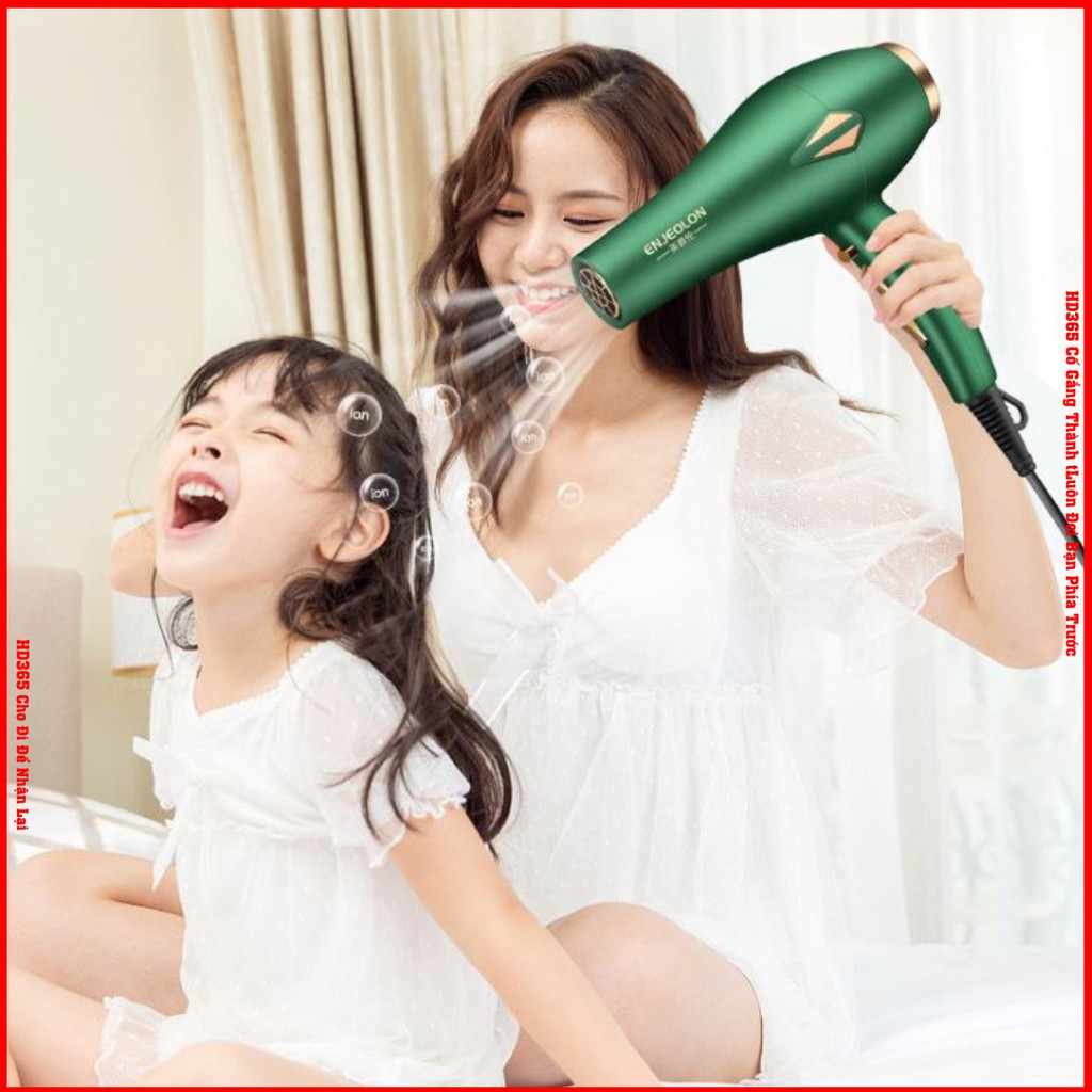 Máy Sấy Tóc ENJEOLION  2 Chiều ( Công Suất Lớn 2000W Chính Hãng ) Công Ngệ Chống Ồn NaNog Bảo Vệ Tóc - HD365