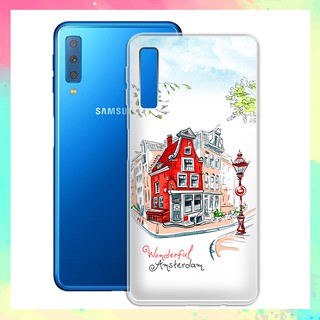 Ốp lưng Samsung Galaxy A7 2018 / A750 in họa tiết du lịch các nước tranh phong cảnh mùa hè - 01029 Silicone Dẻo