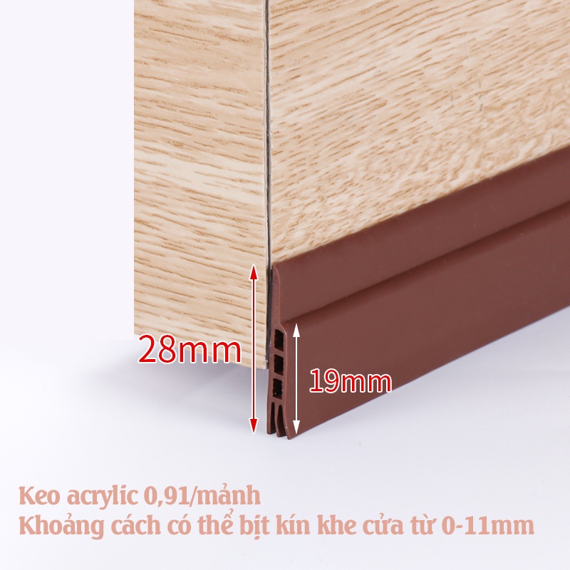 Thanh Chặn Khe Cửa 0,91m - Miếng Dán Silicon Chắn Khe Cửa Chống Côn Trùng, Tiếng Ồn, Bụi Bẩn - Smarthome GG