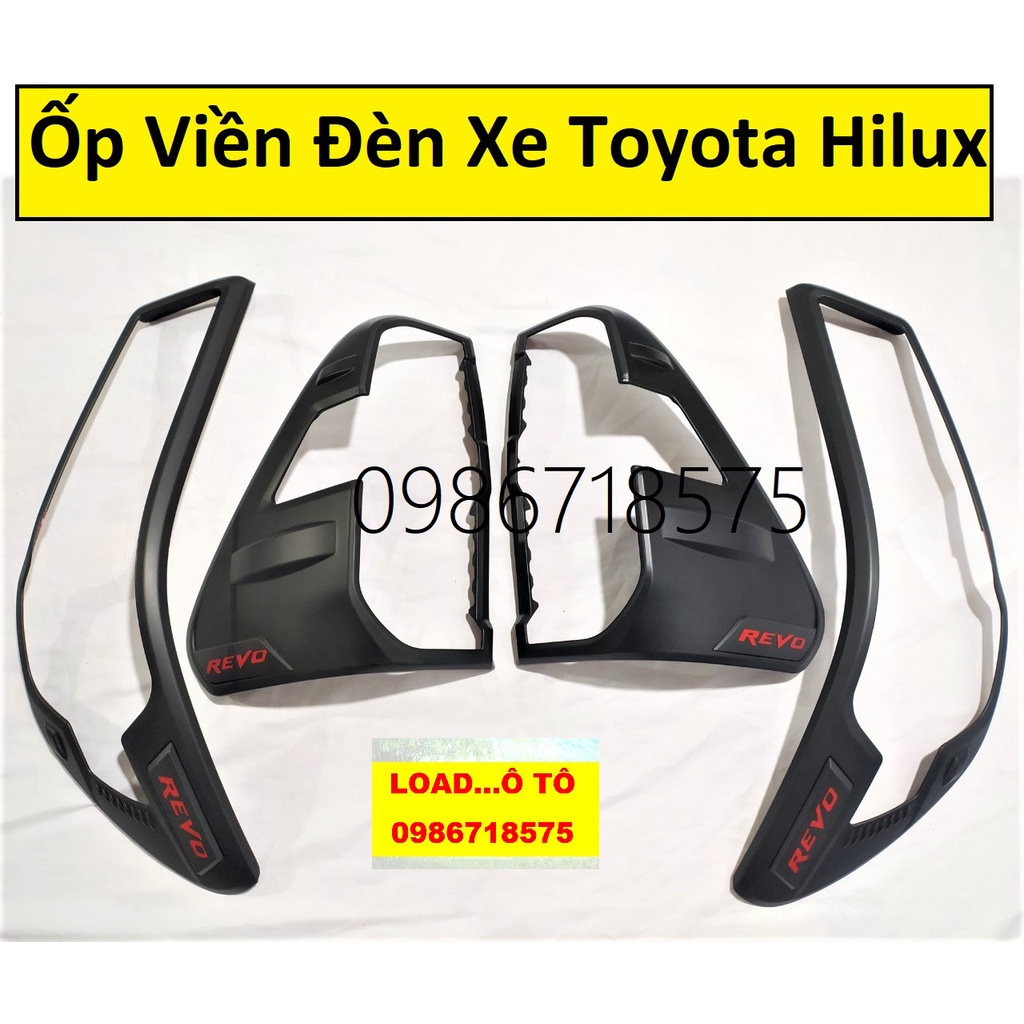 Bộ Ốp Viền Đèn, Tay Hõm Cửa, Nắp Xăng Toyota Hilux 2022-2021 Hàng Nhựa Đen Cao Cấp