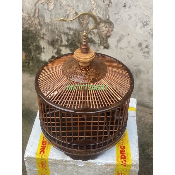 Lồng chim Cu gáy gỗ mun đuôi công size 40