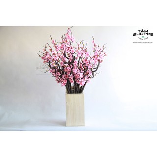 [CAO CẤP - Y THẬT] Cành hoa đào Nhật thân xoắn cao cấp D90cm T-HOA-17
