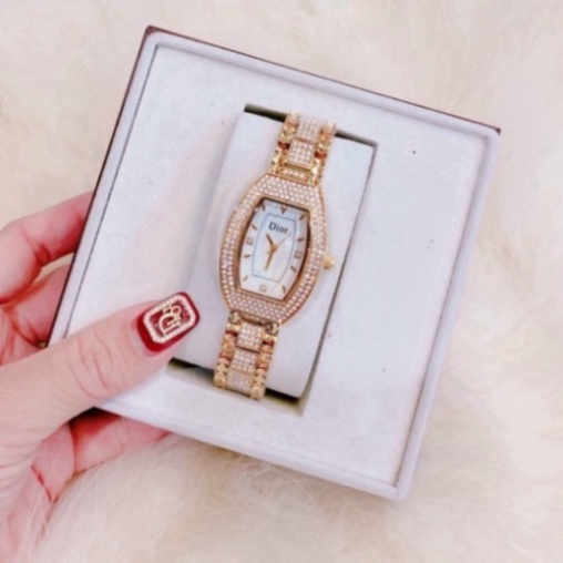 Đồng Hồ Nữ Dior Đeo Tay Thời Trang Dây Kim Loại Đính Đá Fullbox Chống Nước Mẫu Đẹp Siêu Hót 2022
