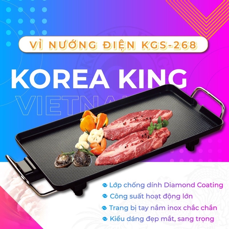 Bếp nướng điện Korea King KGS-268 - Sản xuất tại Hàn Quốc - Bảo hành 12 tháng