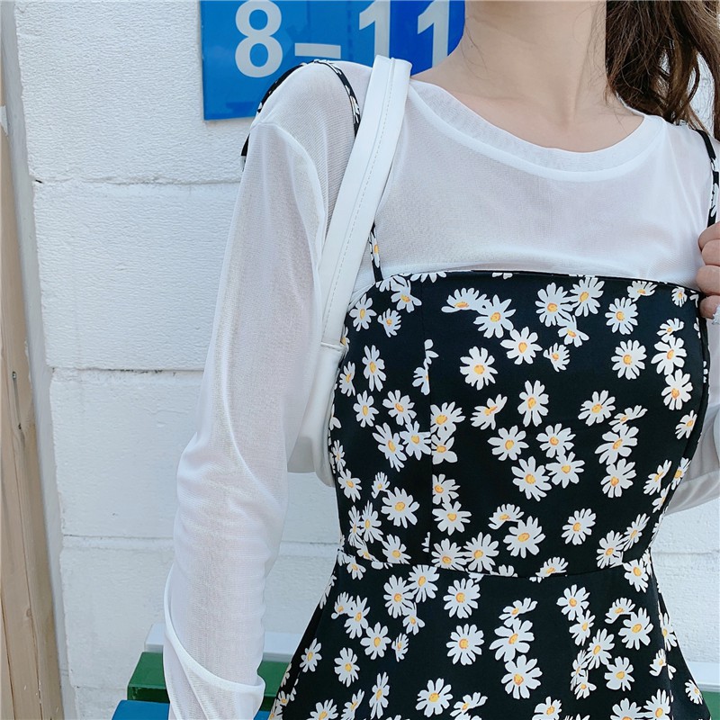 [ SẴN] VIDEO thật váy hoa cúc hai dây buộc nơ vải mát phong cách mùa hè đi biển | BigBuy360 - bigbuy360.vn