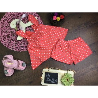Bộ bánh bèo cam chấm bi