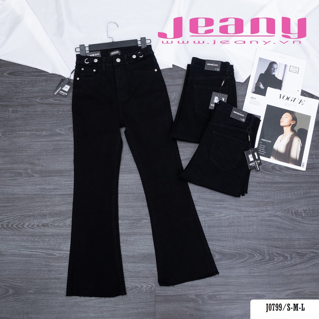 Quần Jean Ống Bass Trơn Đen J0799 - Jeany