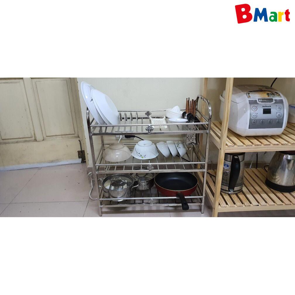 Chạn bát đĩa inox Sài Gòn có ống đũa - Kệ bát đĩa inox, chạn úp bát đĩa