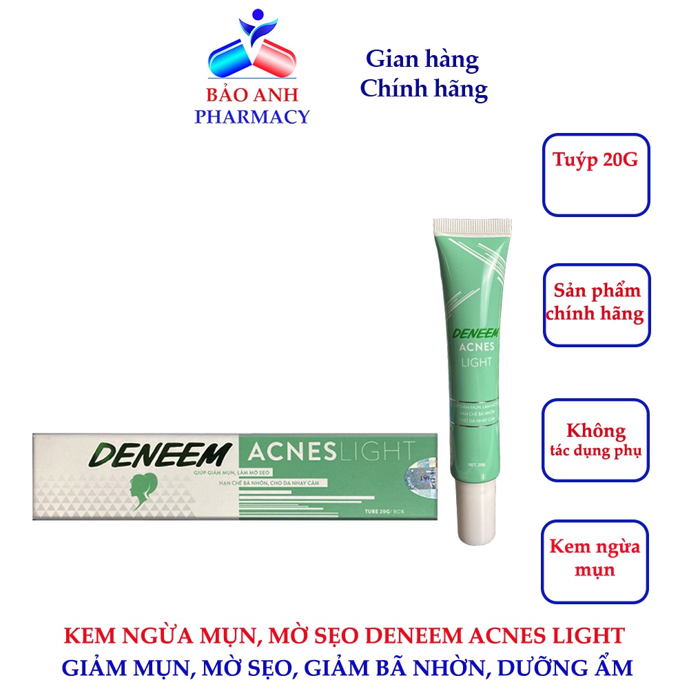 Kem ngừa mụn, mờ sẹo, giảm tiết bã nhờn, dưỡng ẩm DENEEM ACNES Light – tuýp 20g
