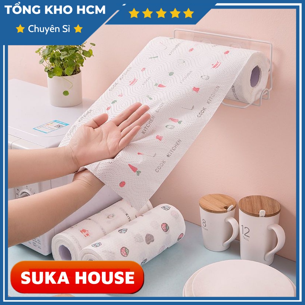 Cuộn Khăn Lau Màu Trắng Đa Năng Nhà Bếp Họa Tiết SUKAHOUSE 20CM H304