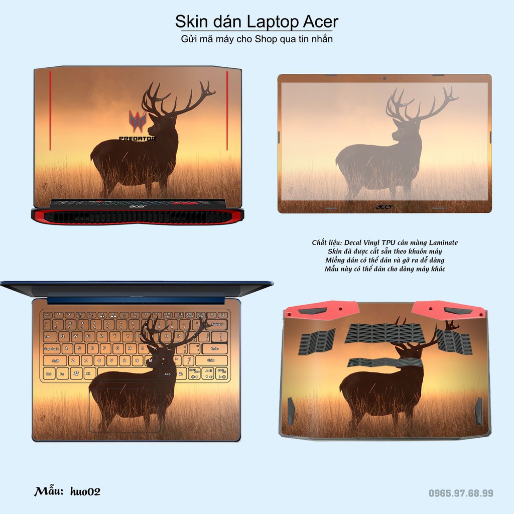 Skin dán Laptop Acer in hình Con hươu (inbox mã máy cho Shop)