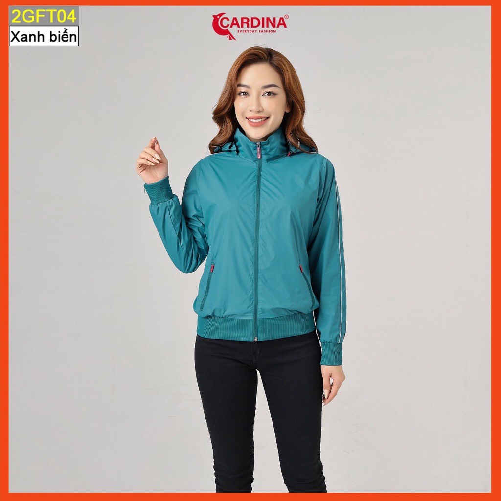 Áo gió nữ CARDINA  áo khoác thể thao 2 lớp lót lưới cao cấp siêu nhẹ cản gió giữ nhiệt cản bụi chống nước trẻ trung  2GF