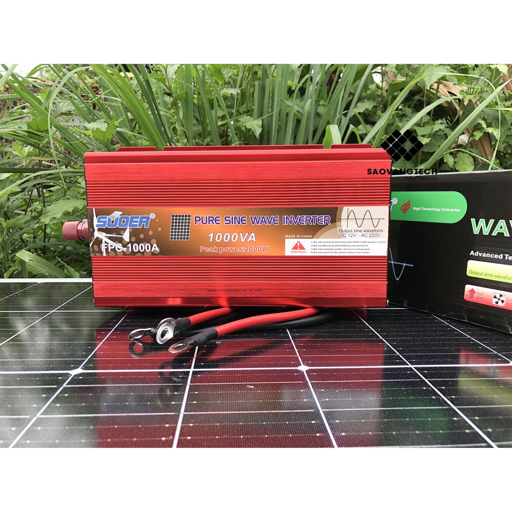 Bộ Đổi Điện Sin Chuẩn 1000W SUOER - 12V Sang 220V - Sóng Sine Chuẩn - Hàng Chính Hãng