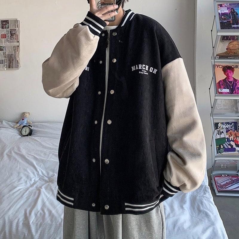 Áo bomber nam nữ DOCO MART áo khoác nỉ unisex MARCH bóng chày teddy