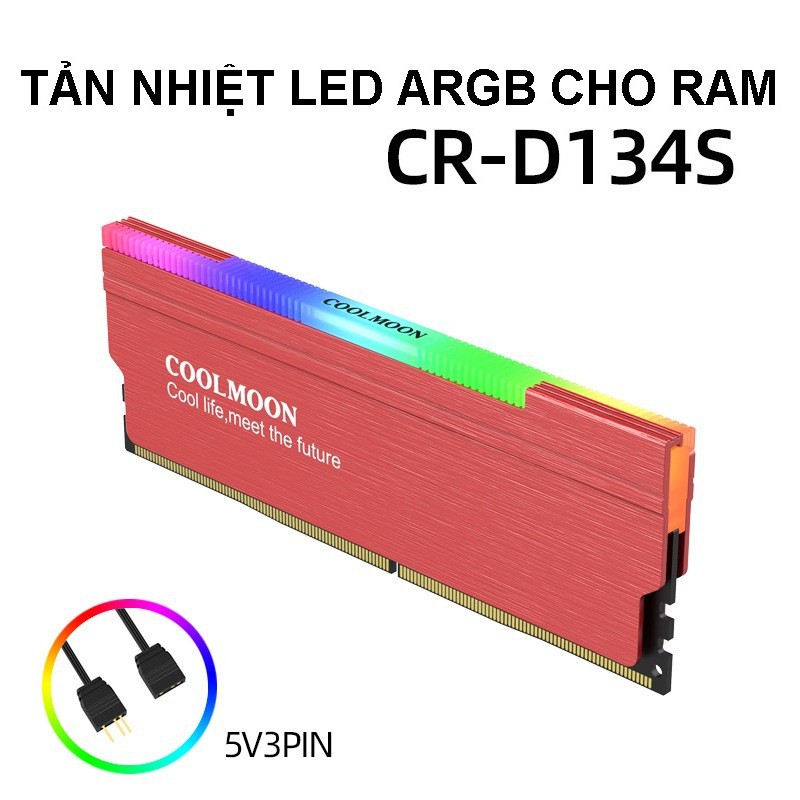 Tản Nhiệt  Led ARGB cho RAM máy tính - Coolmoon CR-D134S RED