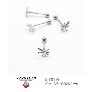 Khuyên lưỡi bạc lá bạc hà _ kl00006