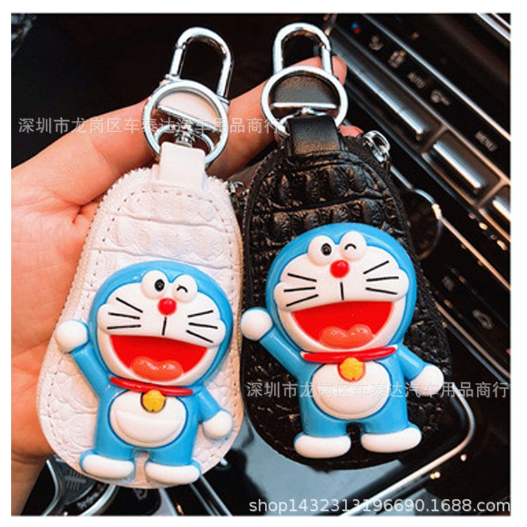 Túi đựng Chìa Khóa Xe ô tô,xe máy đoremon,kitty bằng da nhiều màu - bao khoá học sinh hàng đẹp giá rẻ