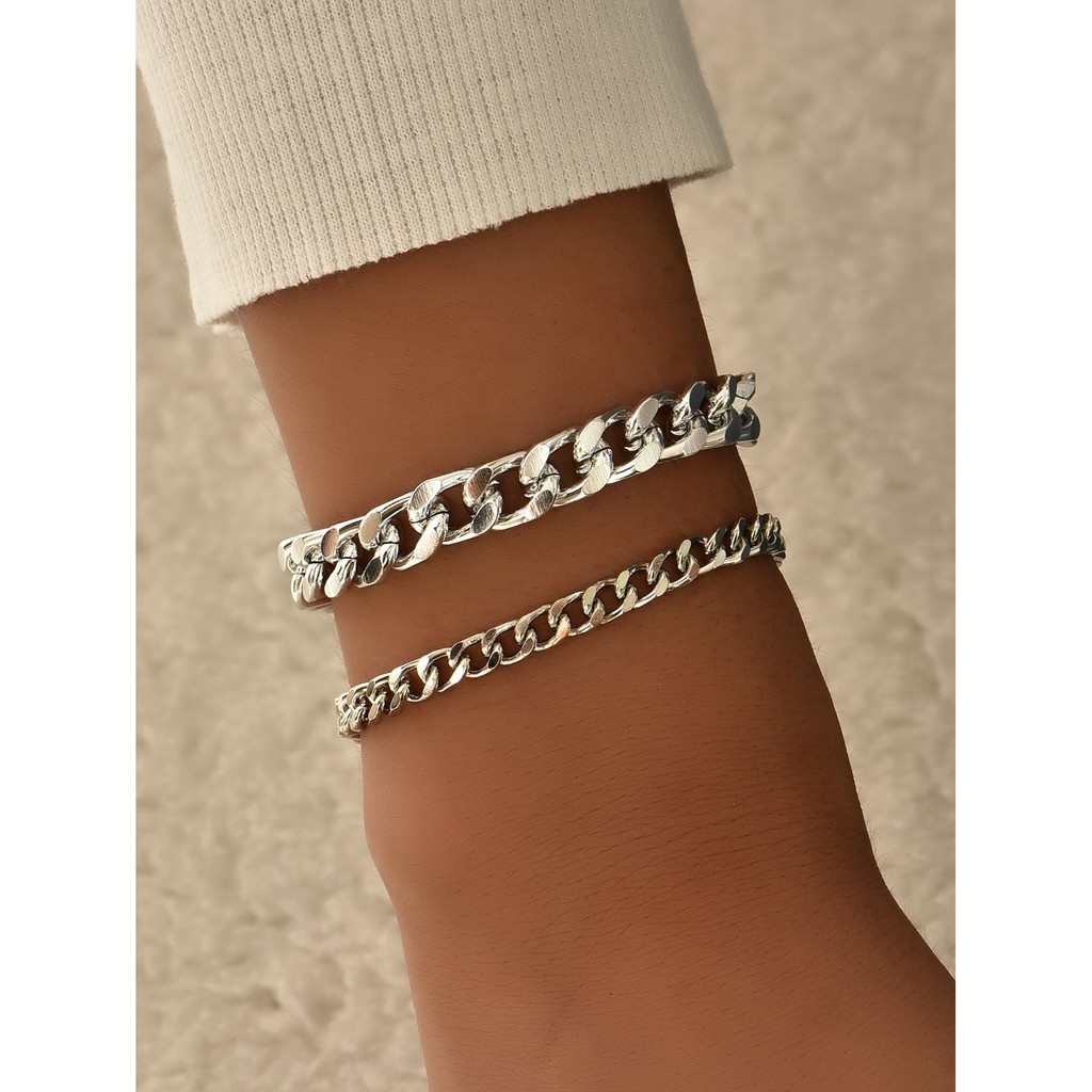 Set 2 Vòng Tay Kim Loại Cá Tính Dành Cho Nam Và Nữ | BigBuy360 - bigbuy360.vn