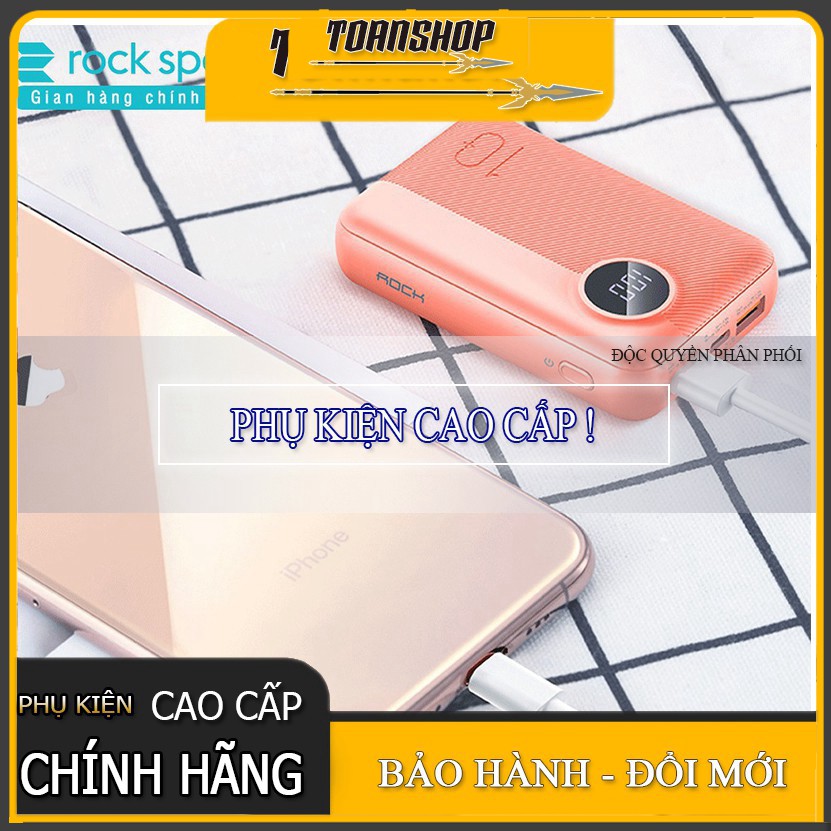 Sạc dự phòng, Pin dự phòng P75 Mini 10.000mAh Sạc nhanh chuẩn PD - Chính hãng RockSpace