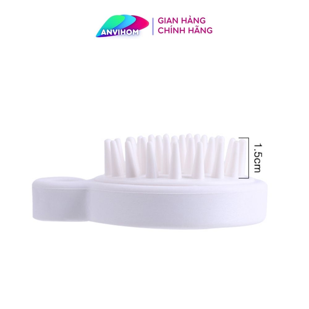 Lược Gội Đầu Muji Xuất Nhật Silicon Massage Đầu Giảm Stress Rụng tóc Kích Thích Mọc Tóc ANVIHOM