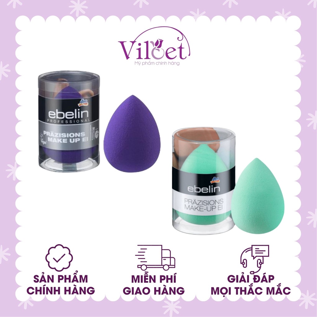 Mút trang điểm Ebelin giọt nước có hộp, quả trứng thần kỳ makeup tán kem nền - Shop Viloet