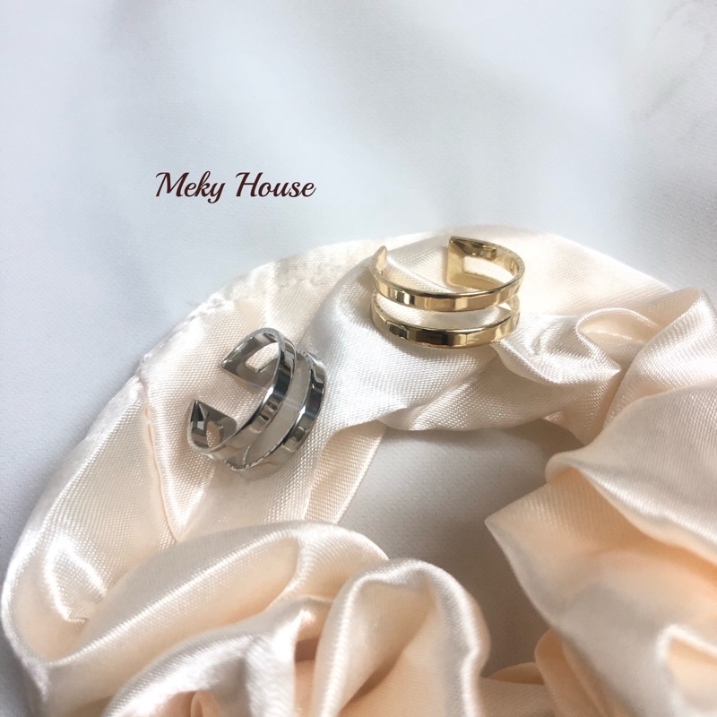 Set nhẫn đeo tay 2 chiếc đơn giản phong cách hàn quốc