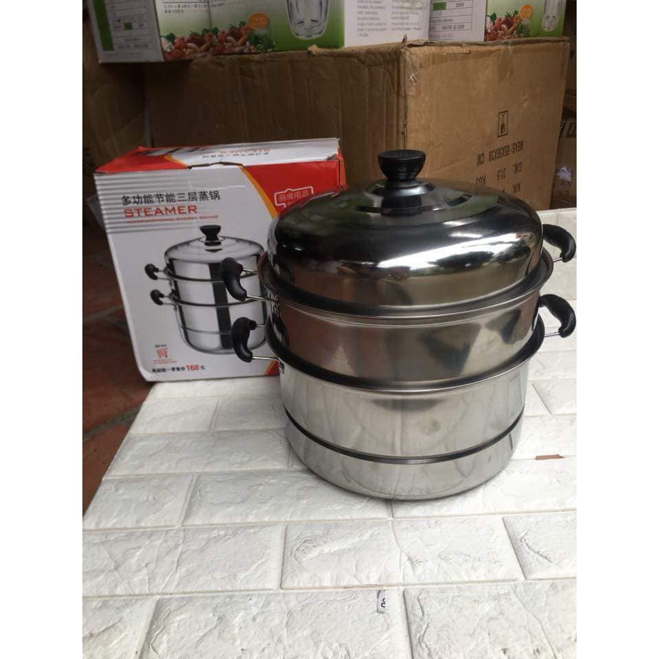 Nồi hấp inox 3 tầng size 28cm