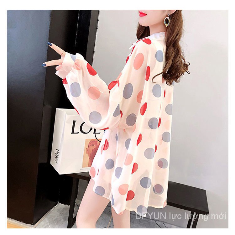 Áo Sơ Mi Chiffon Chống Nắng Họa Tiết Chấm Bi Thời Trang Mùa Hè Cho Nữ | BigBuy360 - bigbuy360.vn