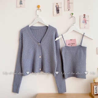 Set áo cardigan áo 2 dây