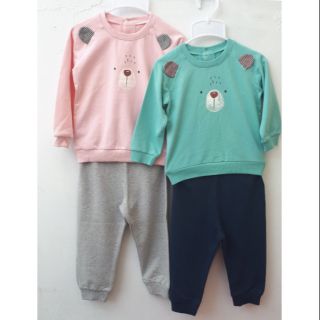 Bộ thun cotton da cá Happyland xuất Hàn cho bé